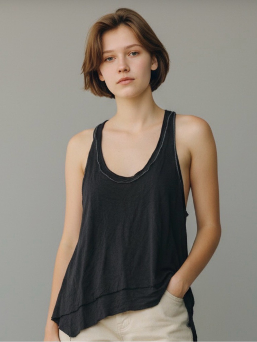 🫶🏻 We the Free - Free People Washed Black Racerback Tank Top